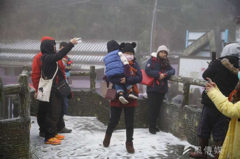 2020年1月8日，新竹尖石鄉下雪了。（盧逸峰攝）