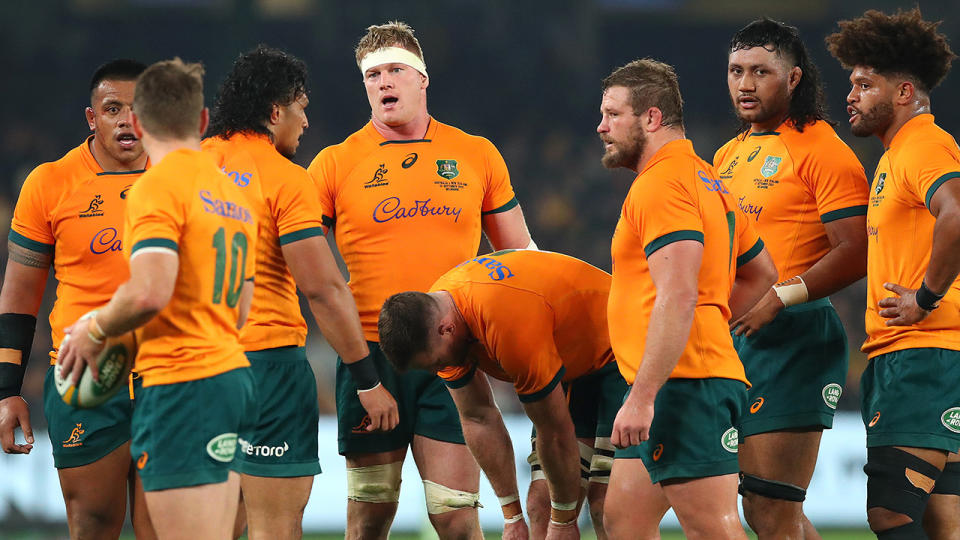 The Wallabies look on during their Test against New Zealand.