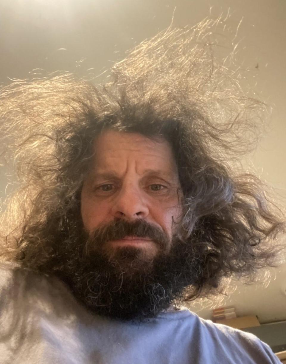 Ogunquit Selectman Rick Dolliver is seen here at the height of his hair growth, days before getting his head shaved as a fundraiser for the Maine Children's Cancer program on Wednesday, Sept. 28, 2022.