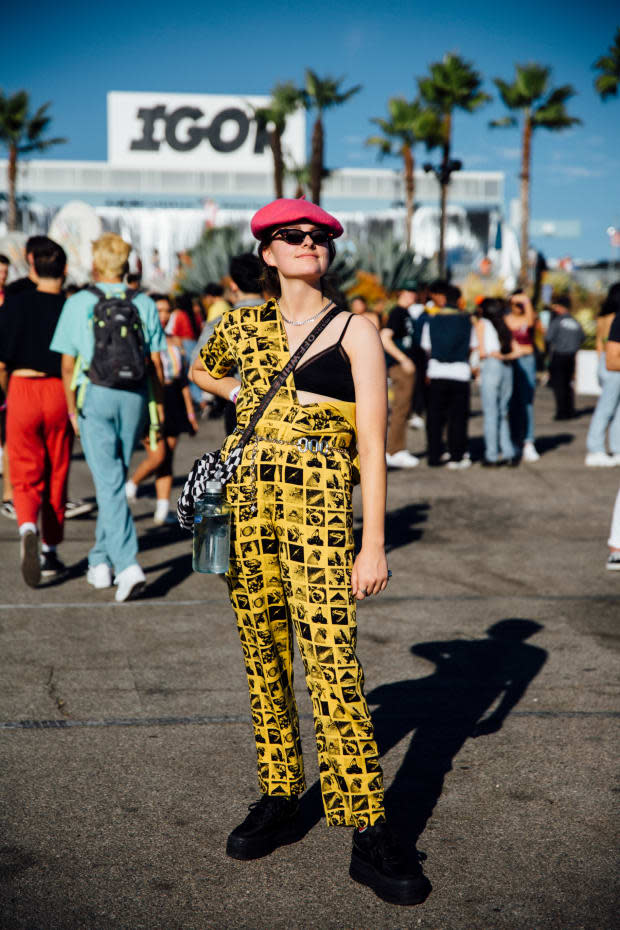 <p>Street style at Camp Flog Gnaw 2019. Photo: Emily Malan/Fashionista </p>