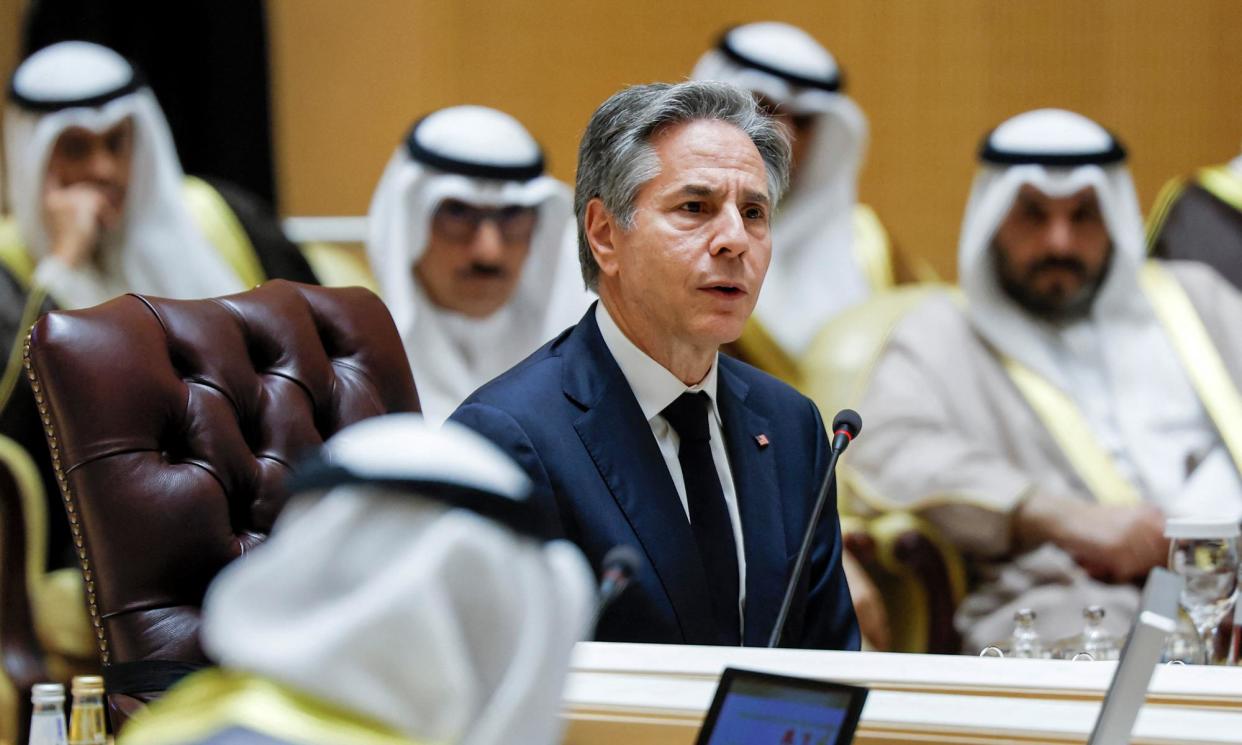<span>Antony Blinken, the US secretary of state, in Riyadh on Monday.</span><span>Photograph: Evelyn Hockstein/AFP/Getty Images</span>