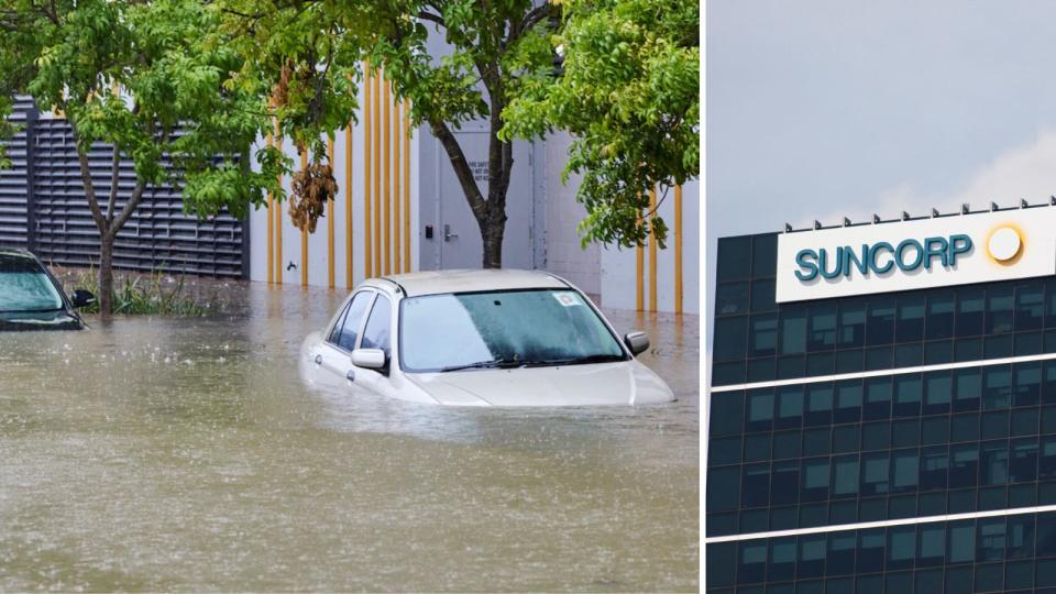 floods and Suncorp sign