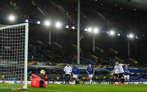 Joel Robles saves a penalty from Papu Gomez - Credit: Robbie Jay Barratt/Getty Images