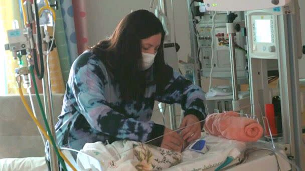 PHOTO: ABC News' Whit Johnson speaks with Rebecca Lara at Texas Children's Hospital in Houston. (ABC News)