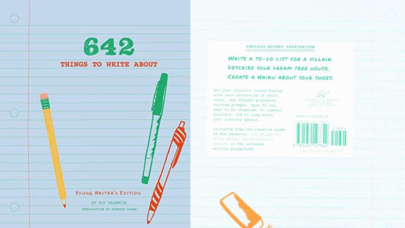 Your child will never be bored with this book–it has over 600 writing writing prompts inside!