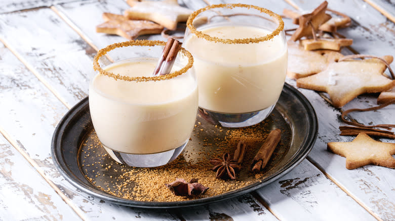 cream-based cocktail with cookies