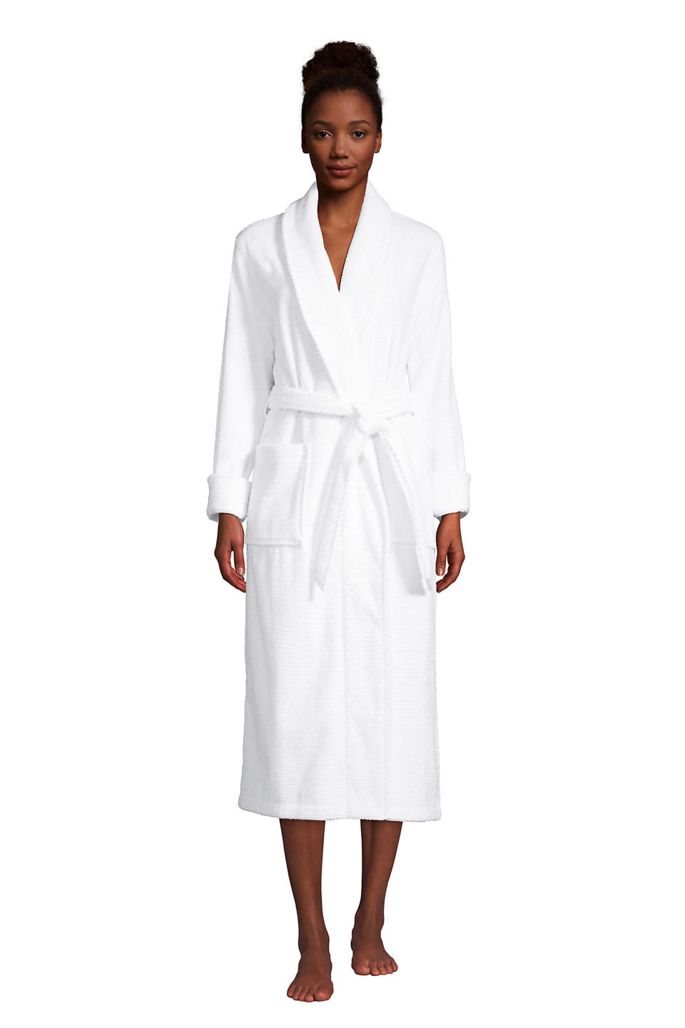 Women's Cotton Terry Long Spa Bath Robe - Lands End