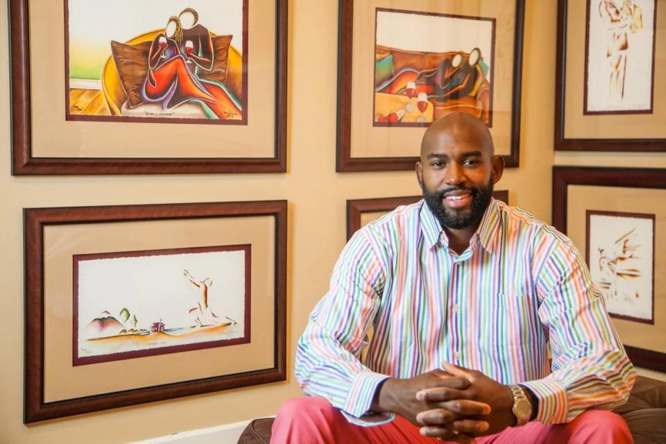 The featured artist for this year's ArtiGras festival was encouraged by his boss to leave a job in marketing to pursue art. Aaron Reed took that advice and didn't look back.