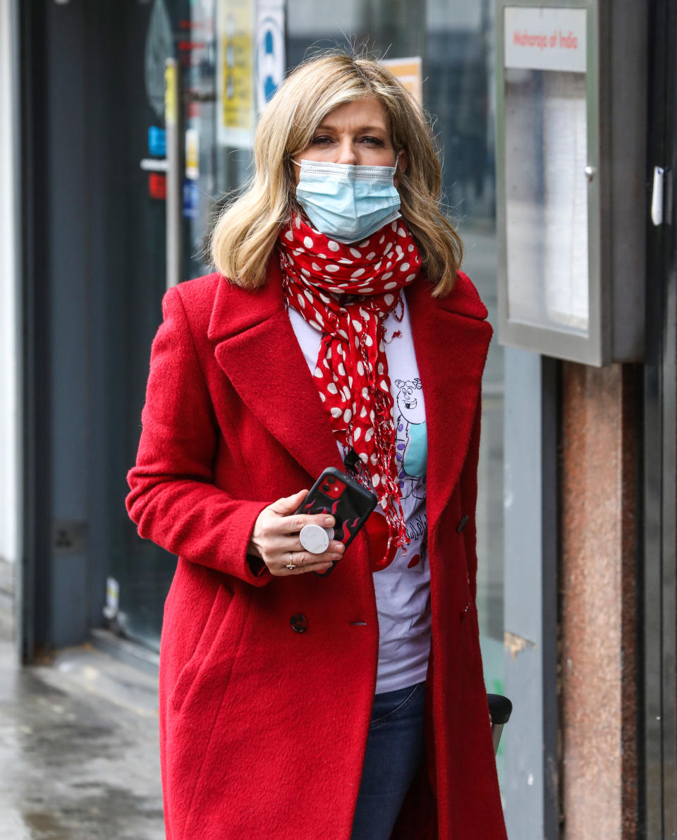 LONDON, UNITED KINGDOM - 2021/03/12: Kate Garraway seen arriving for her Smooth FM show at the Global Radio Studios in London. (Photo by Brett Cove/SOPA Images/LightRocket via Getty Images)