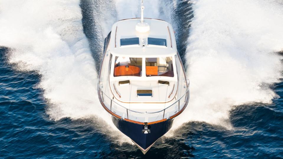 The diesel power pushes the boat to a top end of 40mph. - Credit: Courtesy Hinckley Yachts