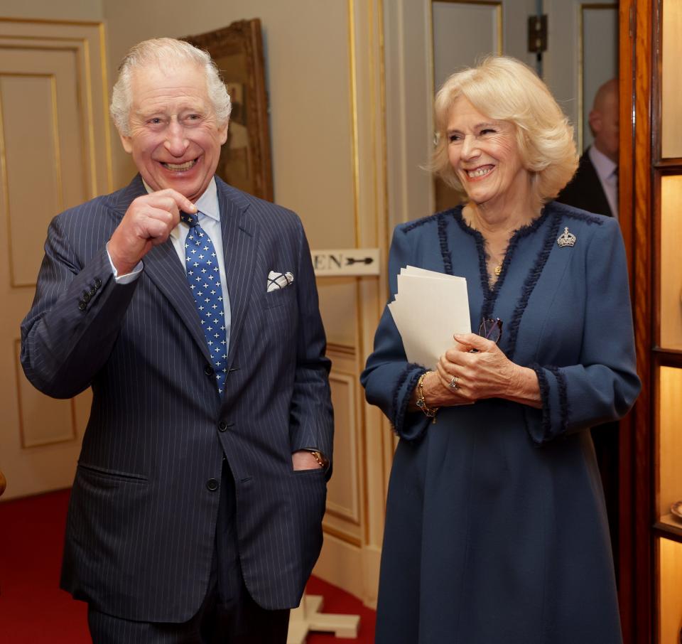 Charles and Camilla laugh together