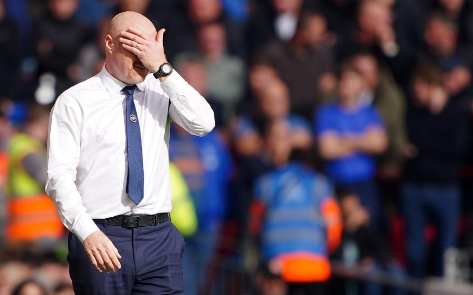Everton manager Sean Dyche during the Premier League match at Anfield