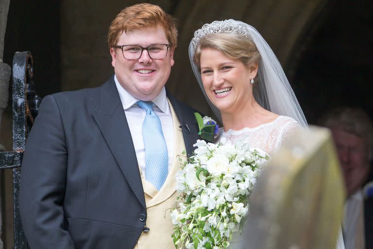 <p>Princess Diana's niece, Celia Mccorquodale wore <a href="https://www.townandcountrymag.com/the-scene/weddings/a18205641/princess-diana-prince-charles-wedding/" rel="nofollow noopener" target="_blank" data-ylk="slk:the famous Spencer Tiara;elm:context_link;itc:0;sec:content-canvas" class="link ">the famous Spencer Tiara</a> for her <a href="https://www.townandcountrymag.com/the-scene/weddings/a21597975/celia-mccorquodale-wedding-princess-diana-spencer-tiara/" rel="nofollow noopener" target="_blank" data-ylk="slk:2018 nuptials to George Woodhouse;elm:context_link;itc:0;sec:content-canvas" class="link ">2018 nuptials to George Woodhouse</a> in Stoke Rochfod, Lincolnshire in 2018. </p>