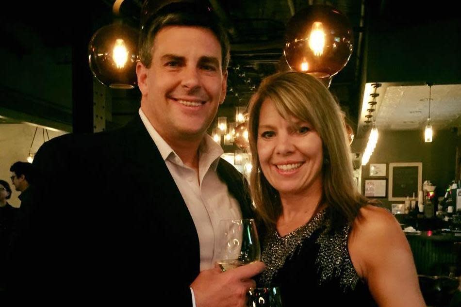 Jennifer Riordan, pictured here with her husband, died during the flight. Image: AP