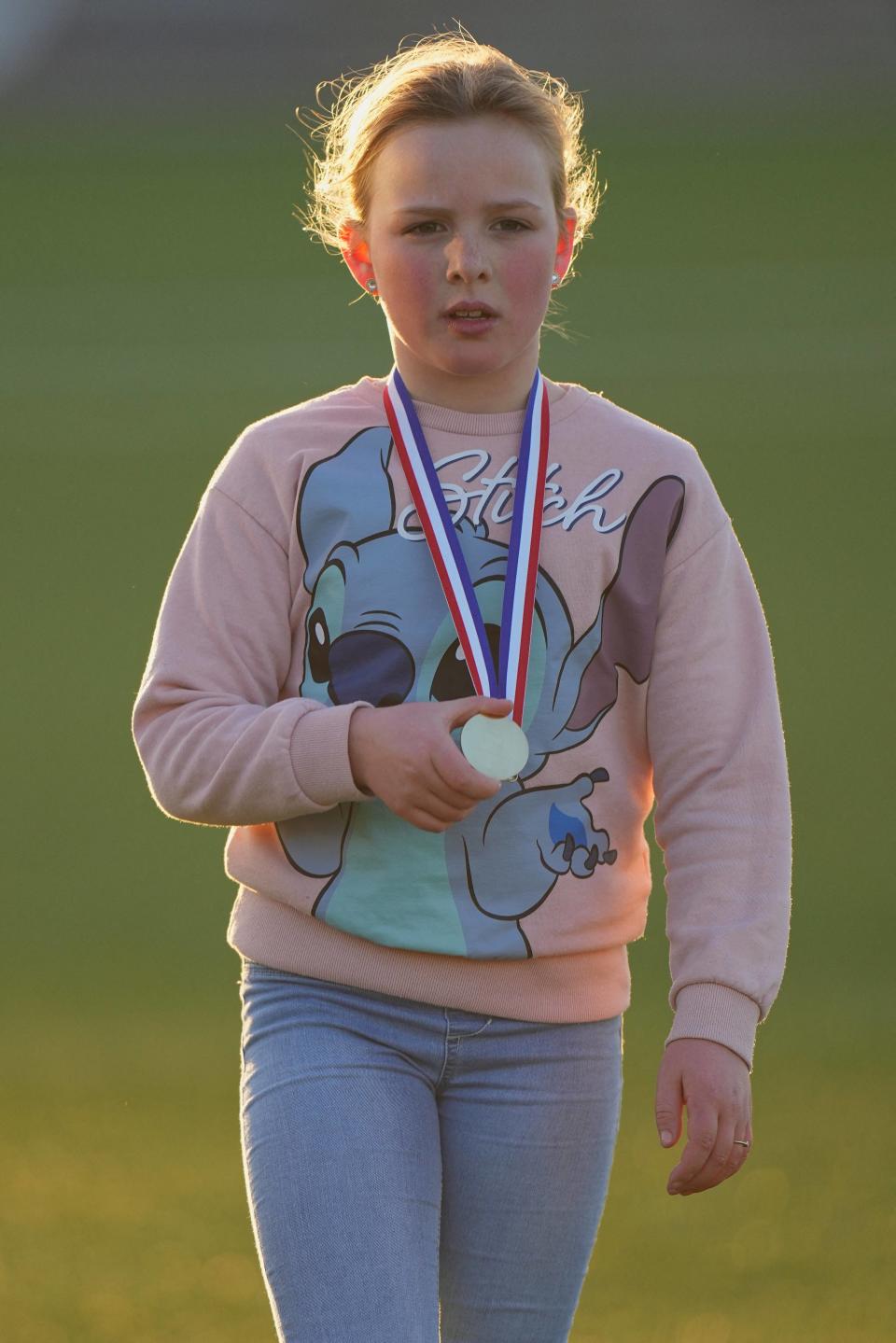 Mia Tindall at a Charity Football Match