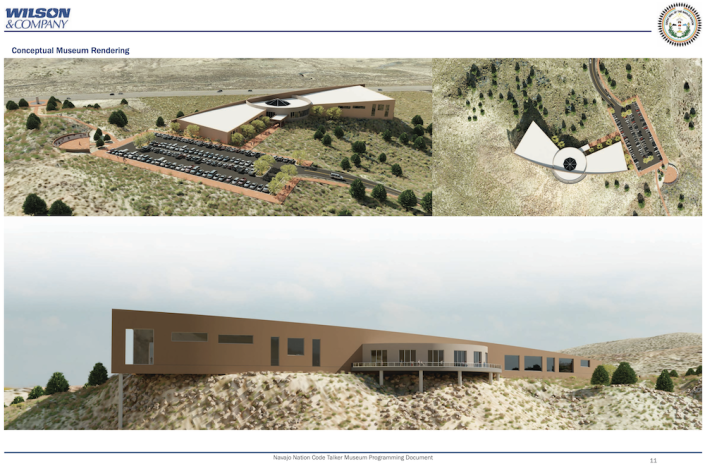 Renderings of the Navajo Code Talker Museum design. (Courtesy art from NMTC Programming Document)