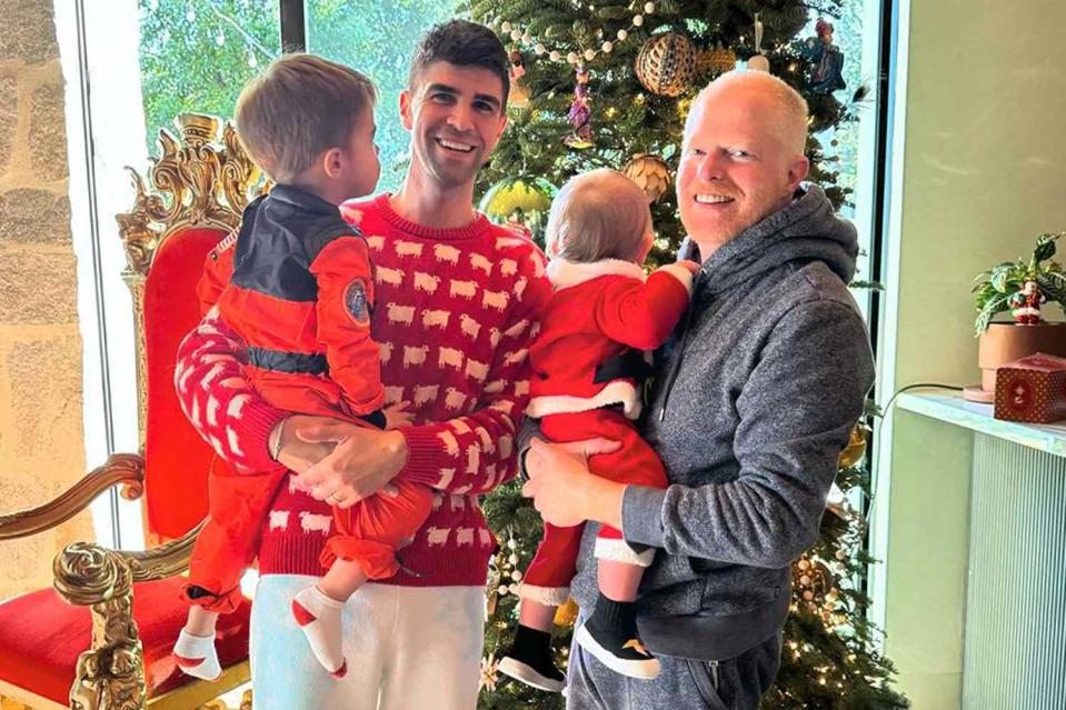 <p>Jesse Tyler Ferguson/Instagram</p> Justin Mikita and Jesse Tyler Ferguson with Sully and Beckett