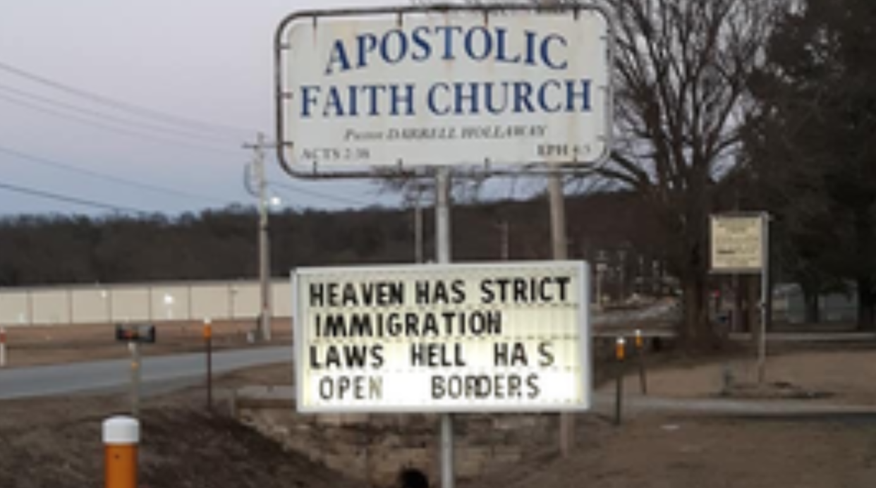 A community is upset by a message on an Arkansas church sign. (Photo: KNWA)