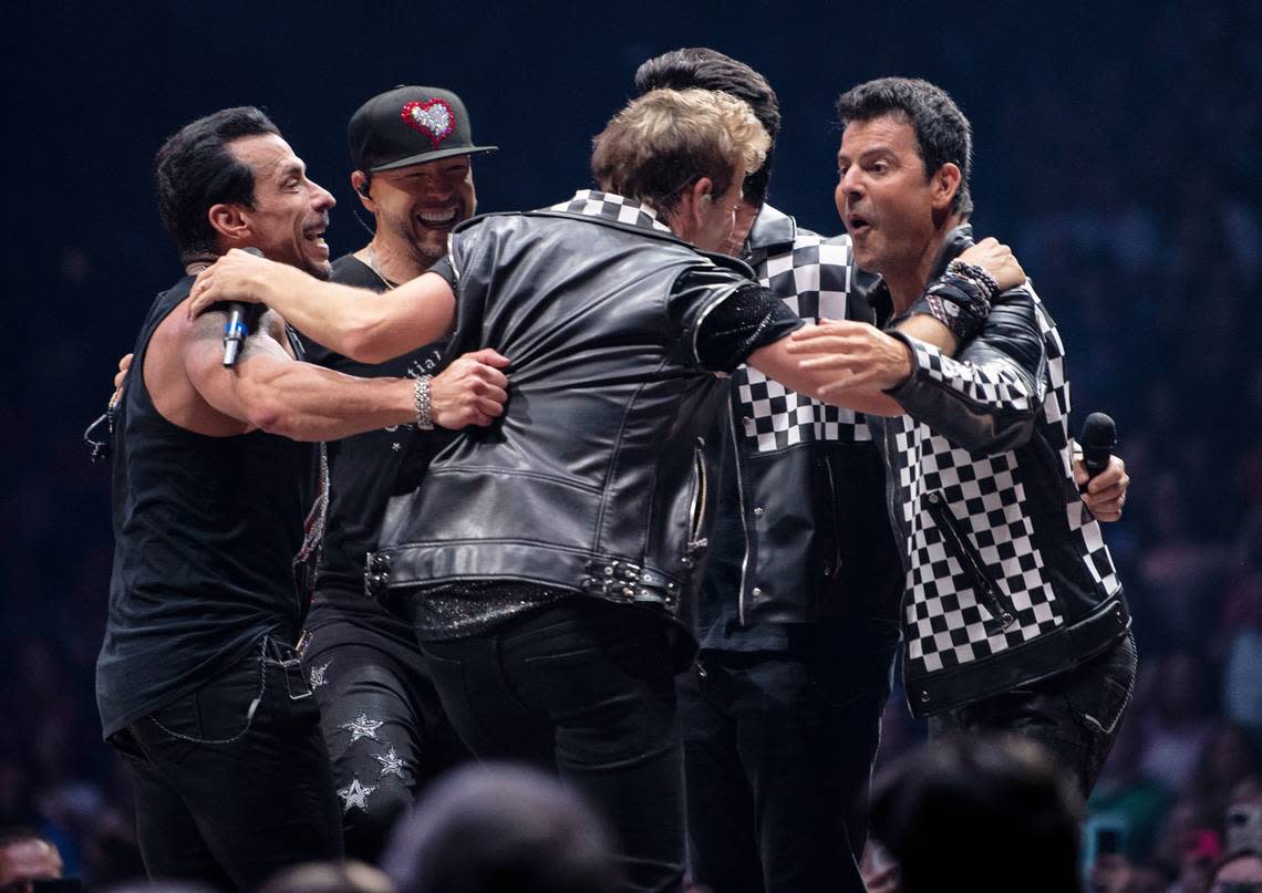 New Kids on the Block in concert on the “Mixtape 2022 Tour” at Raleigh, N.C.’s PNC Arena, Friday night, July 22, 2022.