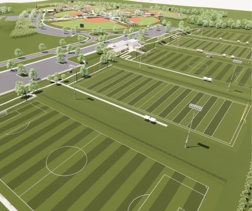 Diagram of football and lacrosse fields
