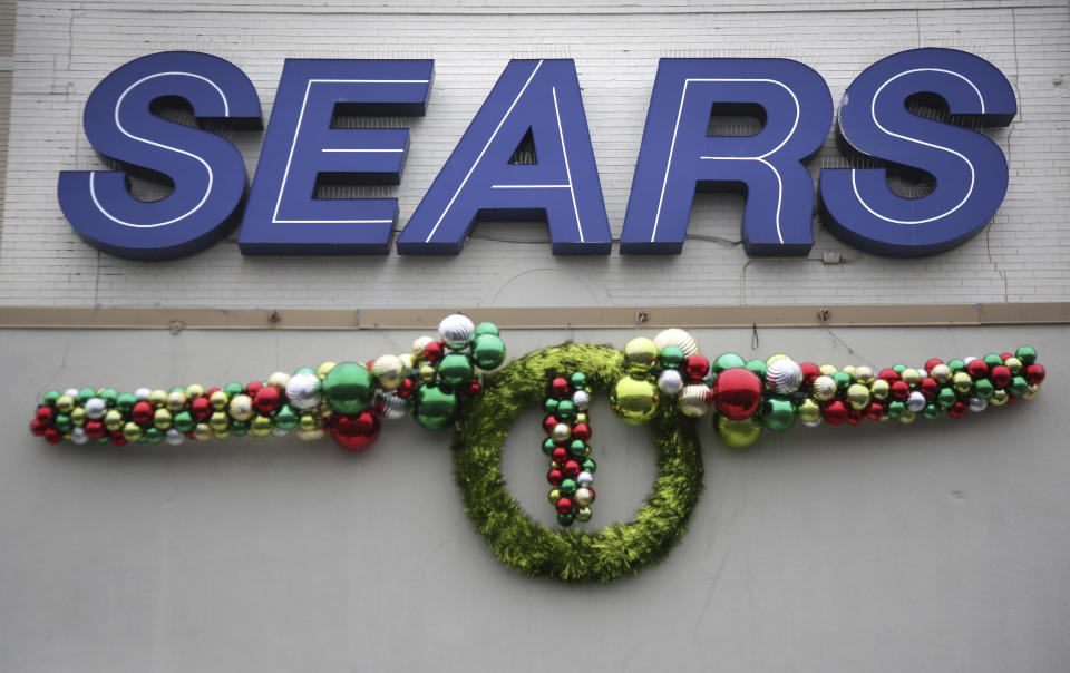 FILE - This Jan. 8, 2019, file photo shows a Sears store is seen in Hackensack, N.J. Nine months out of bankruptcy, Sears is limping into the holiday shopping season. (AP Photo/Seth Wenig, File)