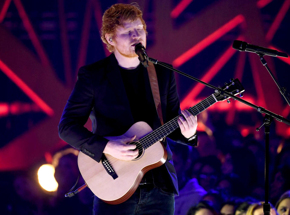 <p>INGLEWOOD, CA - MARCH 05: Musician Ed Sheeran performs onstage at the 2017 iHeartRadio Music Awards which broadcast live on Turner's TBS, TNT, and truTV at The Forum on March 5, 2017 in Inglewood, California. (Photo by Kevin Winter/Getty Images for iHeartMedia)</p>