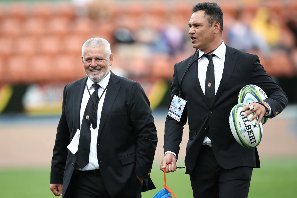 New Harlequins senior coach Tabai Matson, pictured with Lions boss Warren Gatland (Getty Images)