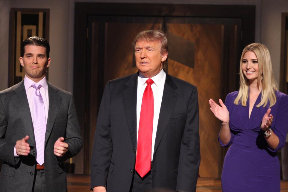 Don Jr., Donald Trump, and Ivanka Trump on "The Celebrity Apprentice" in 2009.