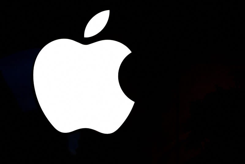 FOTO DE ARCHIVO: Un logotipo de Apple aparece en una tienda de Apple en París