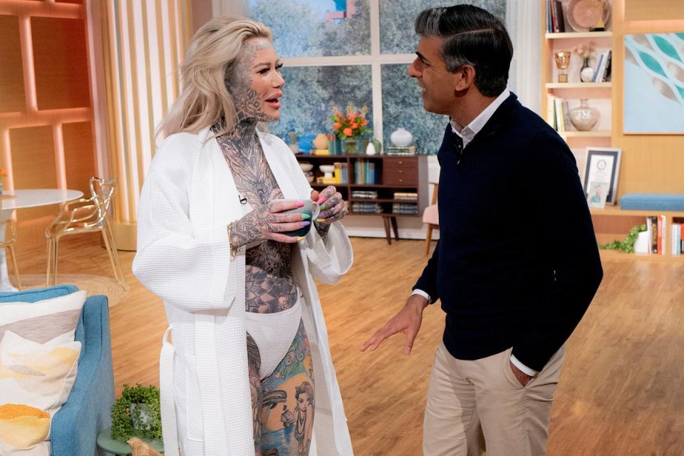 Rishi Sunak met Britain’s most tattooed mum while appearing on the show (Ken McKay/ITV/Shutterstock)