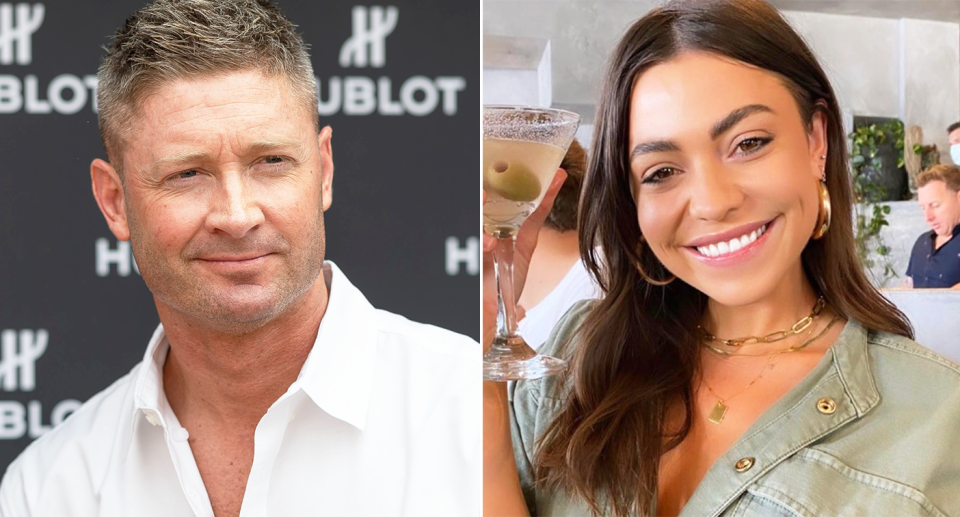 From left to right, former Australia cricket captain Michael Clarke and his girlfriend Arabella Sherborne.