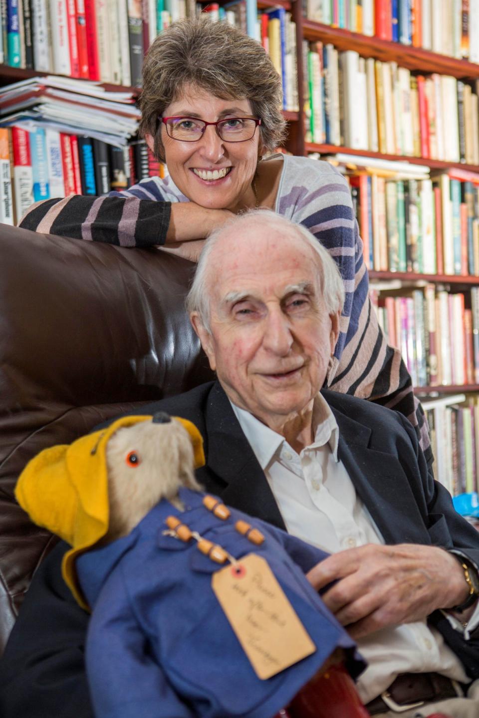 Paddington author Michael Bond with his daughter Karen Jankel (PA Media)