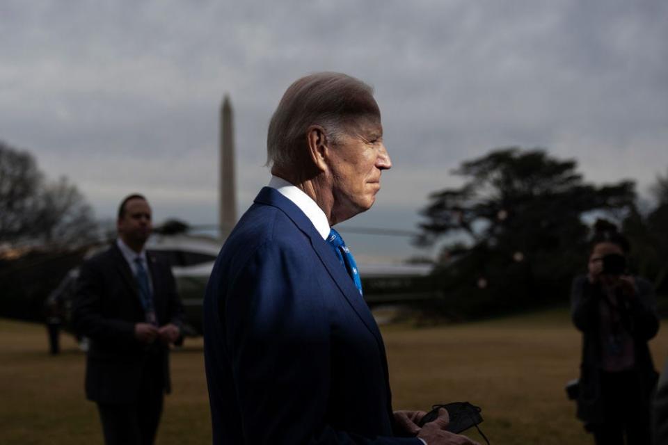 Joe Biden walks to Marine One