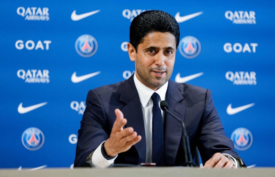 Qatar’s Nasser Al-Khelaifi has become one of the most powerful men in football (AFP via Getty Images)