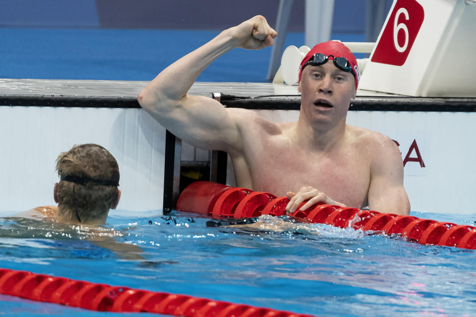 TOKYO, JAPAN - JULY 27: Tom Dean of Great Britain celebrates after winning the men 200m Freestyle final during the Tokyo 2020 Olympic Games at the Tokyo Aquatics Centre on July 27, 2021 in Tokyo, Japan (Photo by Giorgio Scala/Deepbluemedia/Insidefoto)/Sipa USA