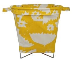 Yellow Floral Fabric Basket