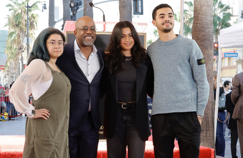 Darius Rucker with his kids Caroline, Danielle and Jack credit:Bang Showbiz