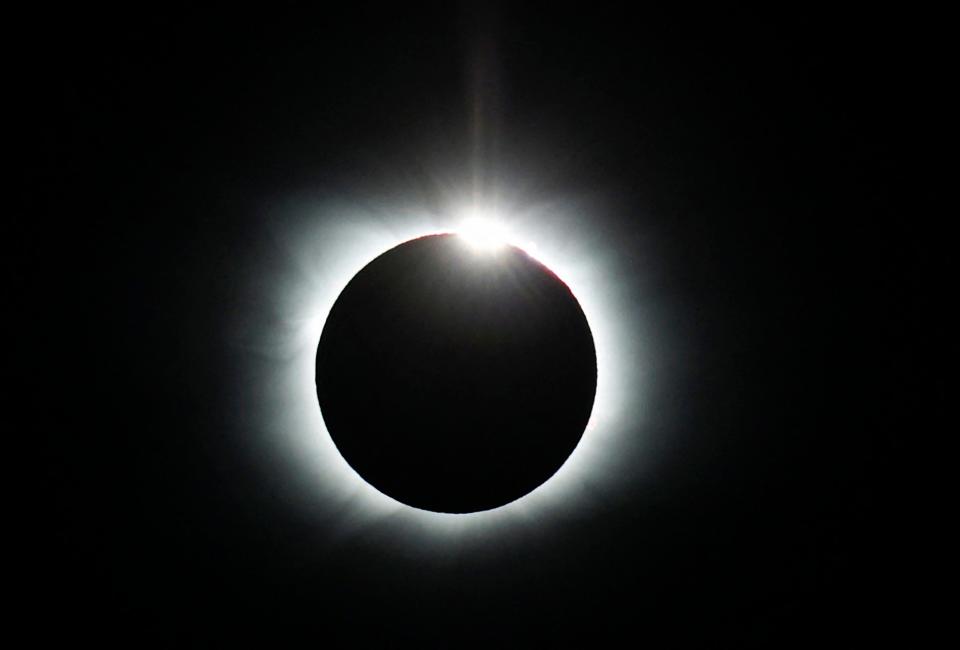 A total solar eclipse from Union Glacier in Antarctica on Dec. 4, 2021.