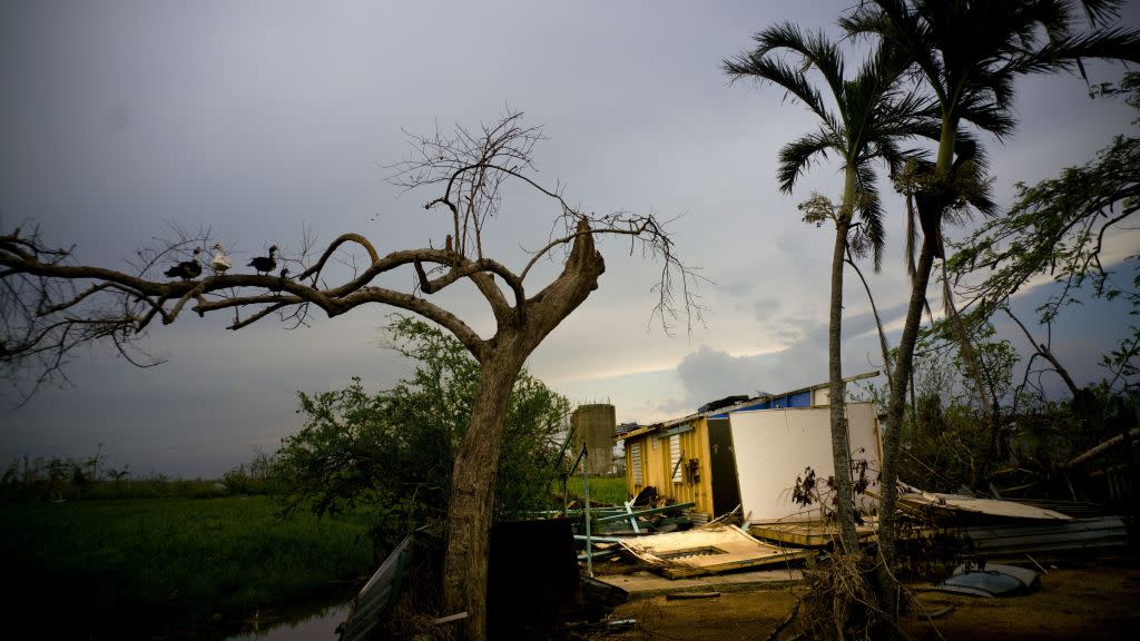 a home destroyed by Hurricane Maria