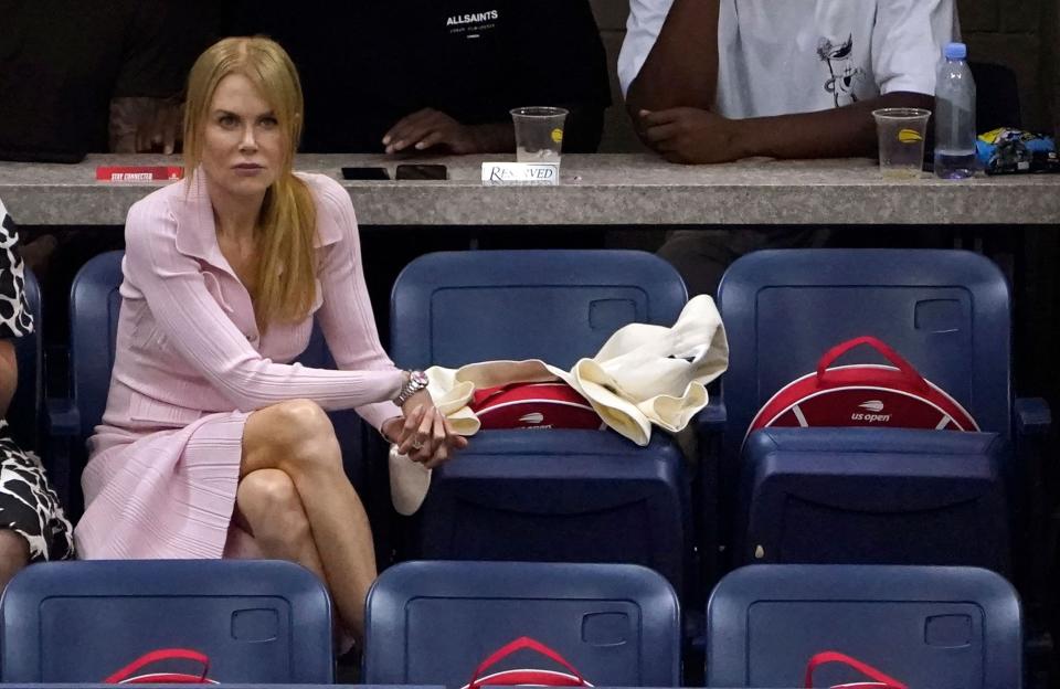 Nicole Kidman attends the US Open tennis tournament women's singles final match between Coco Gauff and Aryna Sabalenka on Sept. 9, 2023.