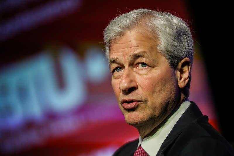 FILE PHOTO: JPMorgan Chase CEO Jamie Dimon speaks at the North America's Building Trades Unions (NABTU) 2019 legislative conference in Washington