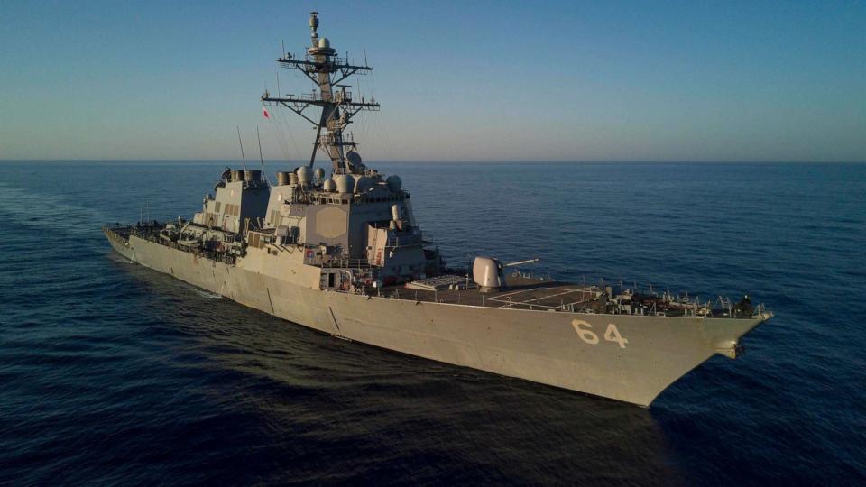 PHOTO: The USS Carney is pictured Aug 11, 2020. (Business Wire/AP, FILE)