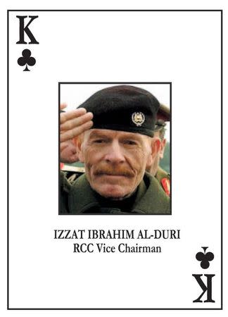 A file photograph shows a U.S. issued playing card bearing the image of Ezzat Ibrahim al-Douri. REUTERS/U.S. Central Command/Handout