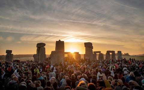 The sunrise over Stonehenge this morning - Credit: Geoff Pugh for the Telegraph