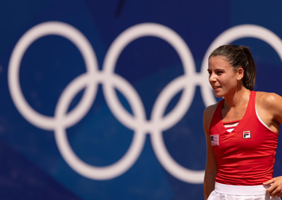 Emma Navarro had harsh words for Qinwen Zheng after their third-round Olympic tennis match. (Tnani Badreddine/DeFodi Images via Getty Images)