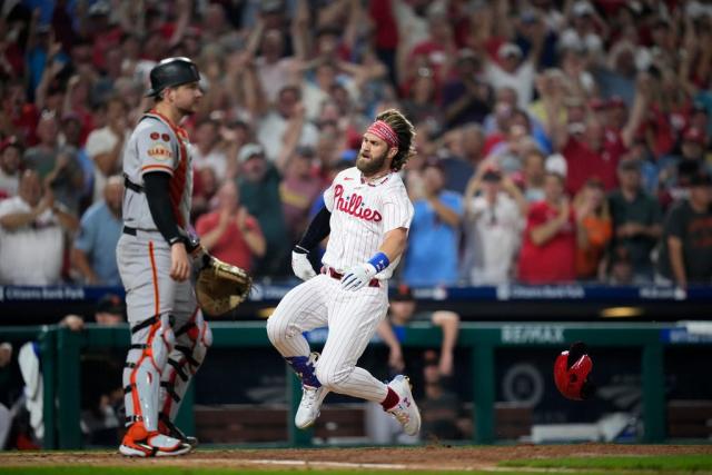 WATCH: Phillies' Bryce Harper records inside-the-park home run, aided by  Giants' fielding mishap 