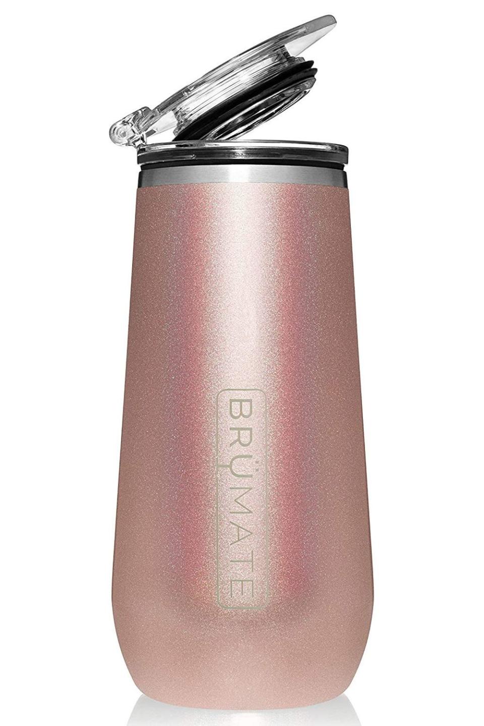 35) Insulated Champagne Flute With Flip-Top Lid