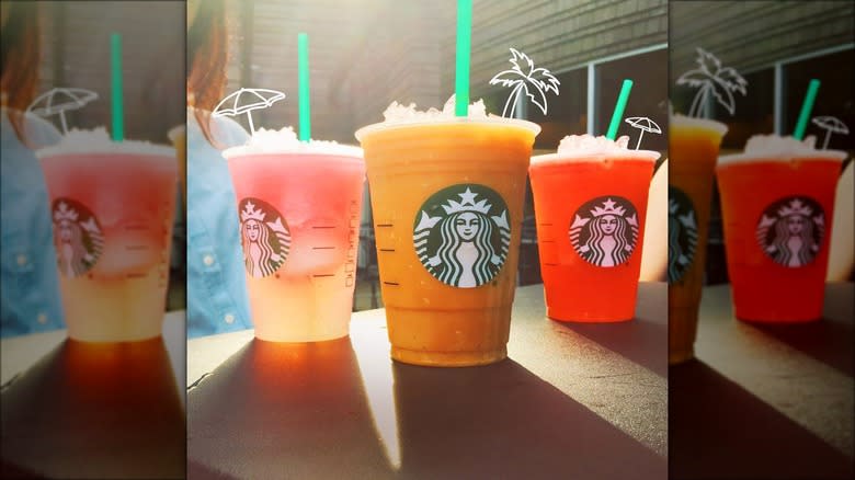 Three Starbucks Granitas iced drinks