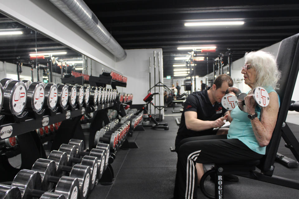 Jo lifting weights (Collect/PA Real Life)