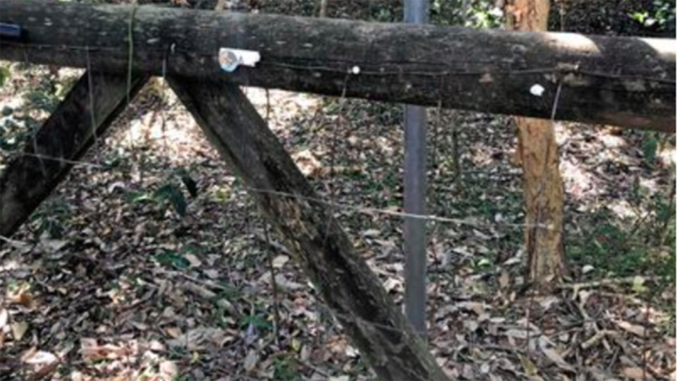 On Wednesday the sign had been removed from the gate at Wurtulla Beach. Source: Ashley Carter.